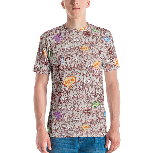 Exclusive design only for real cat lovers All-over print Men's t-shirt. Front view