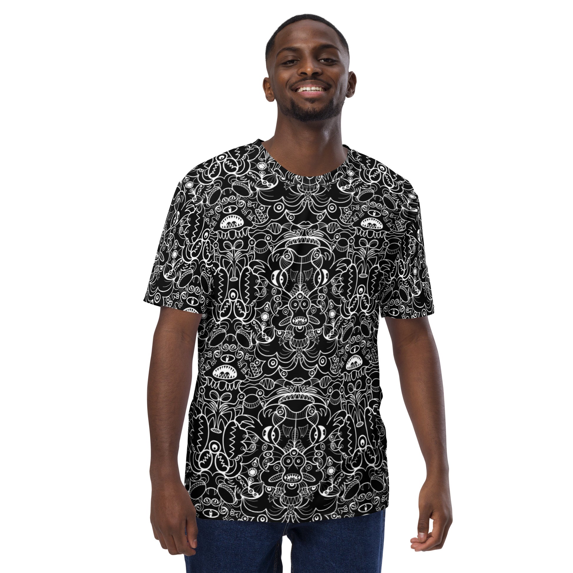 The powerful dark side of the Doodle world Men's All over print t-shirt. Front view