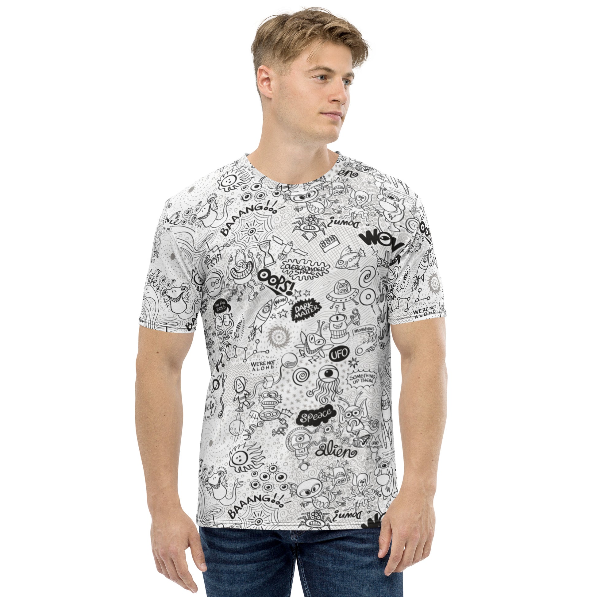Celebrating the most comprehensive Doodle Art of the Universe ever created Men's t-shirt. Front view