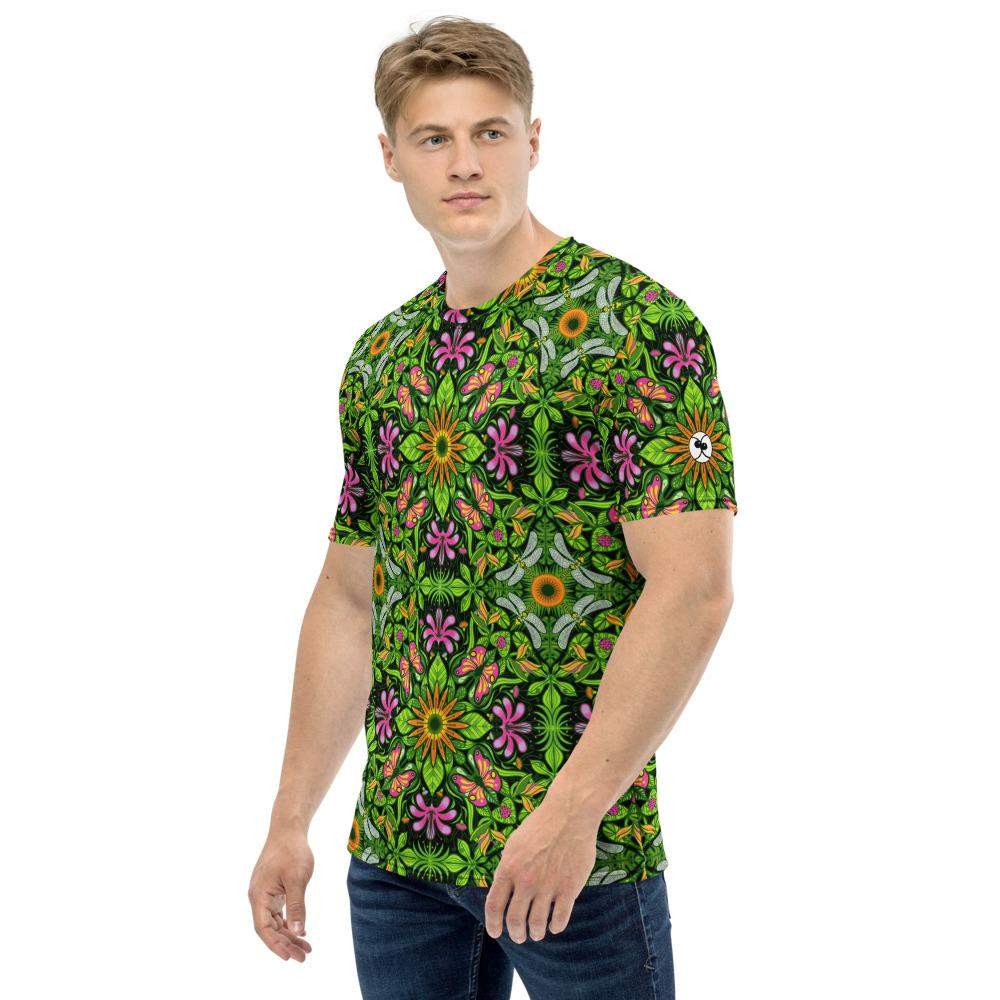 Magical garden full of flowers and insects Men's T-shirt-All-over print T-Shirts