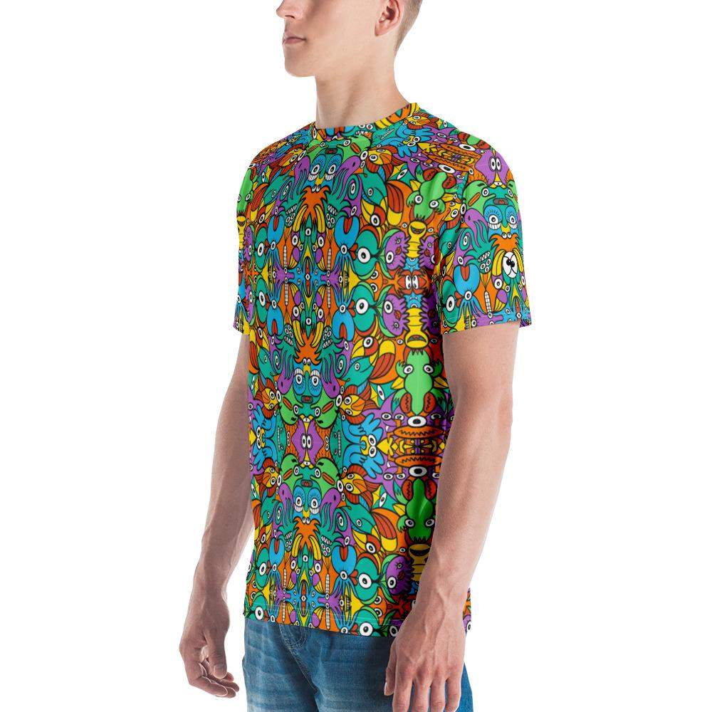 Fantastic doodle world full of weird creatures Men's T-shirt-All-over print T-Shirts