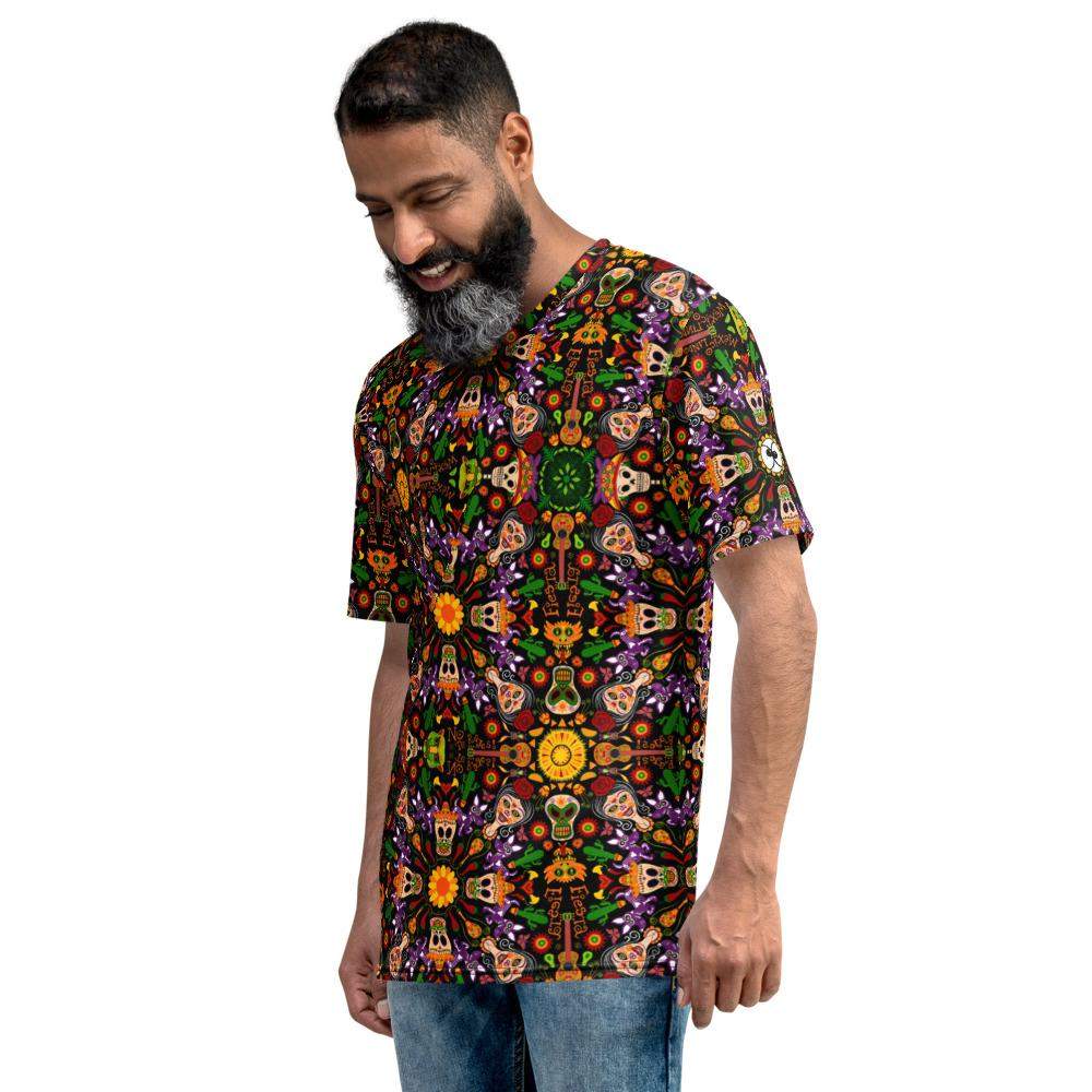 Mexican skulls celebrating the Day of the dead Men's T-shirt-All-over print T-Shirts