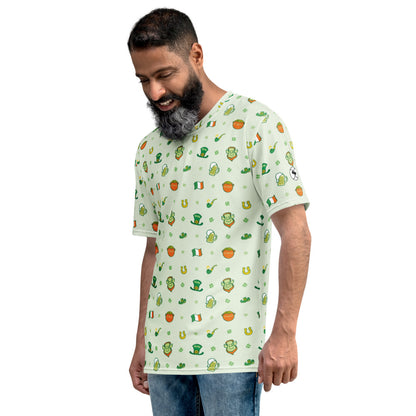 Celebrate Saint Patrick's Day in style pattern design Men's T-shirt. Side view