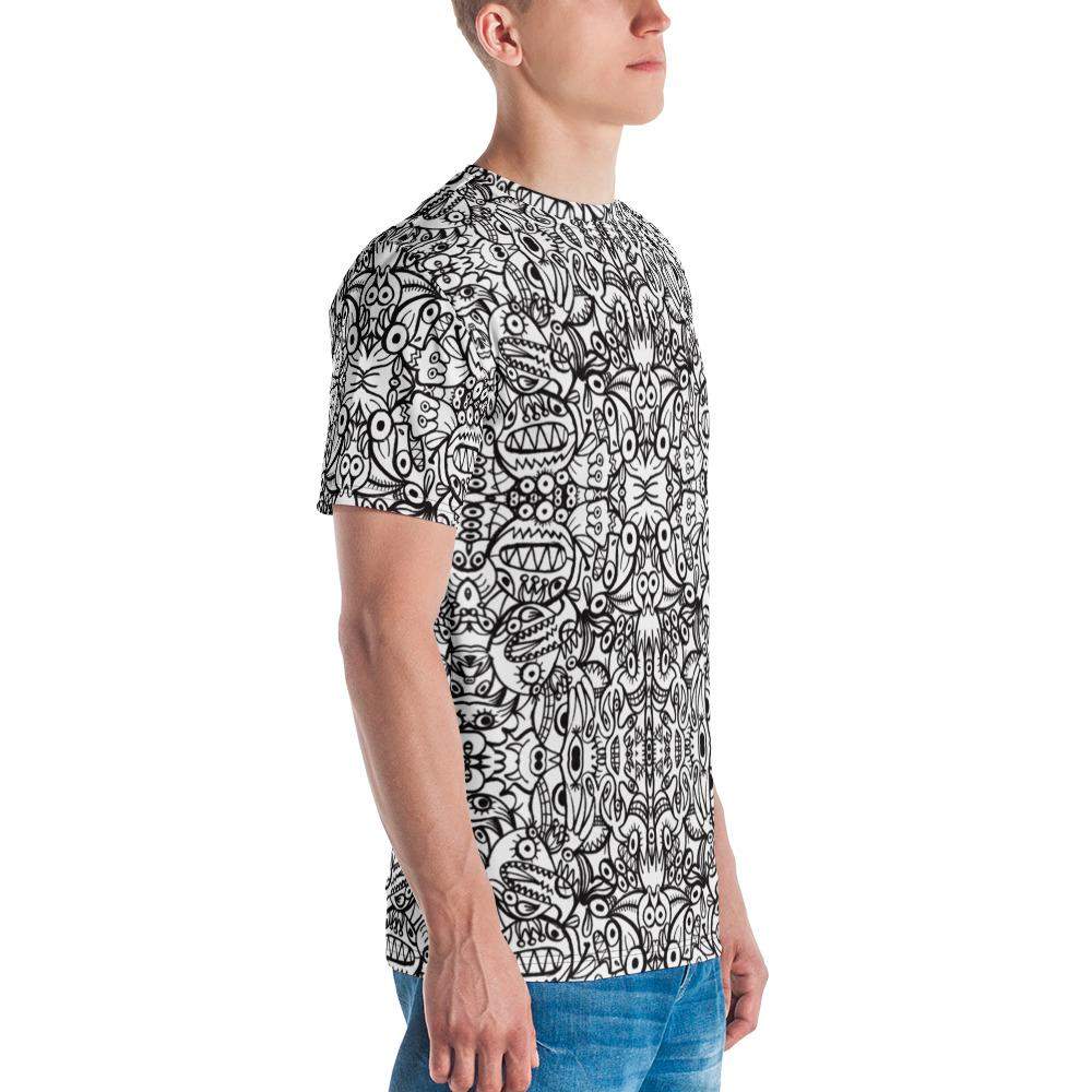 Brush style doodle critters Men's T-shirt-All-over print T-Shirts