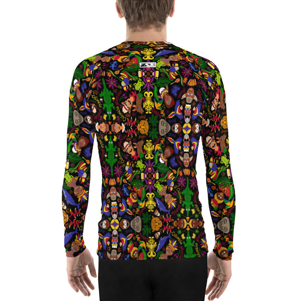 Colombia, the charm of a magical country Men's Rash Guard. Back view