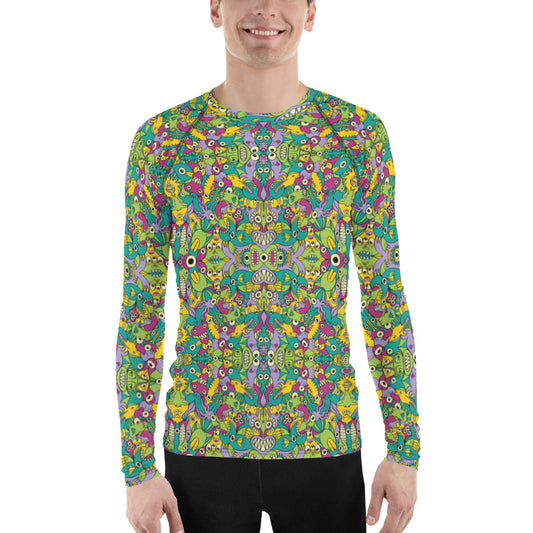 It's life but not as we know it pattern design Men's Rash Guard. Front view
