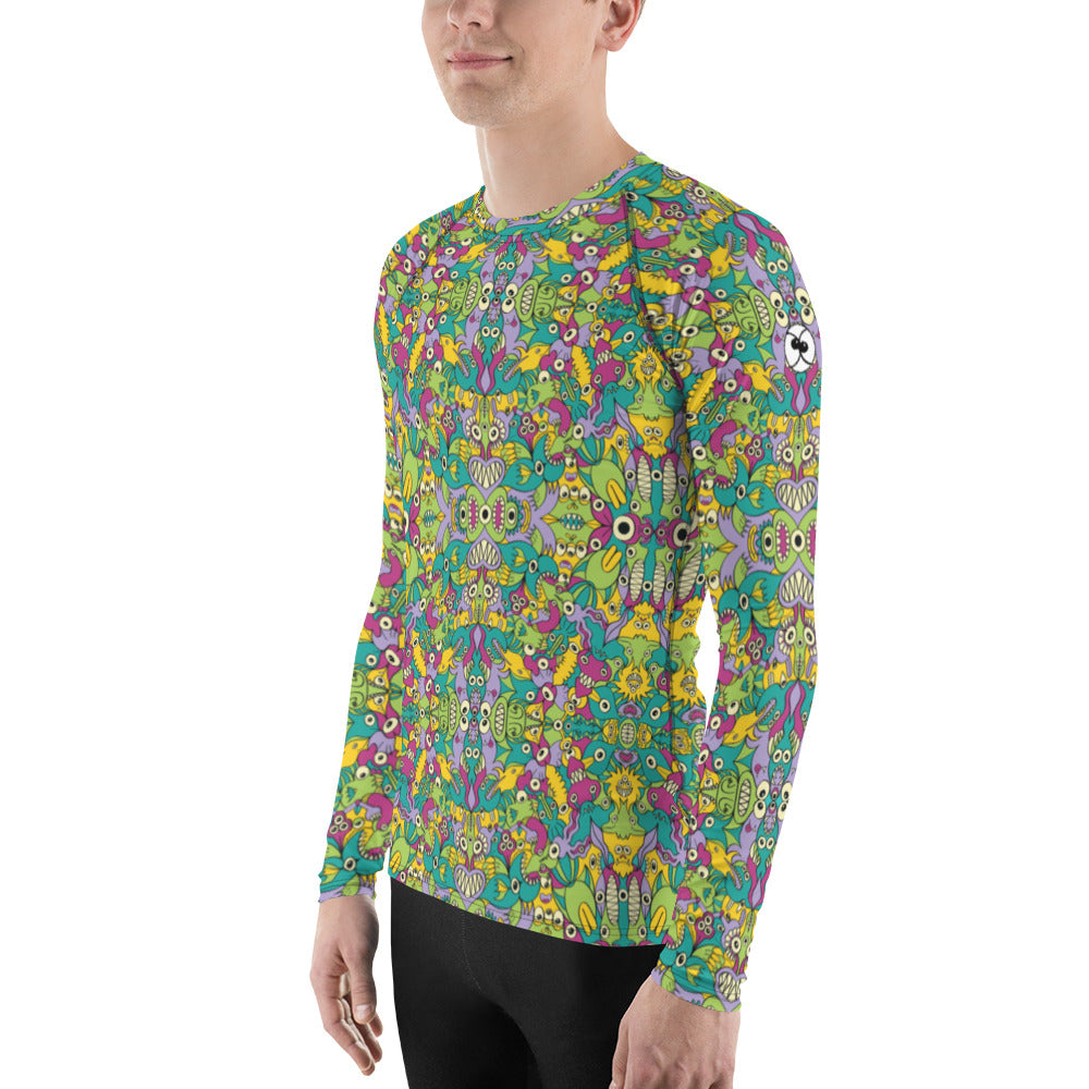 It's life but not as we know it pattern design Men's Rash Guard. Side view