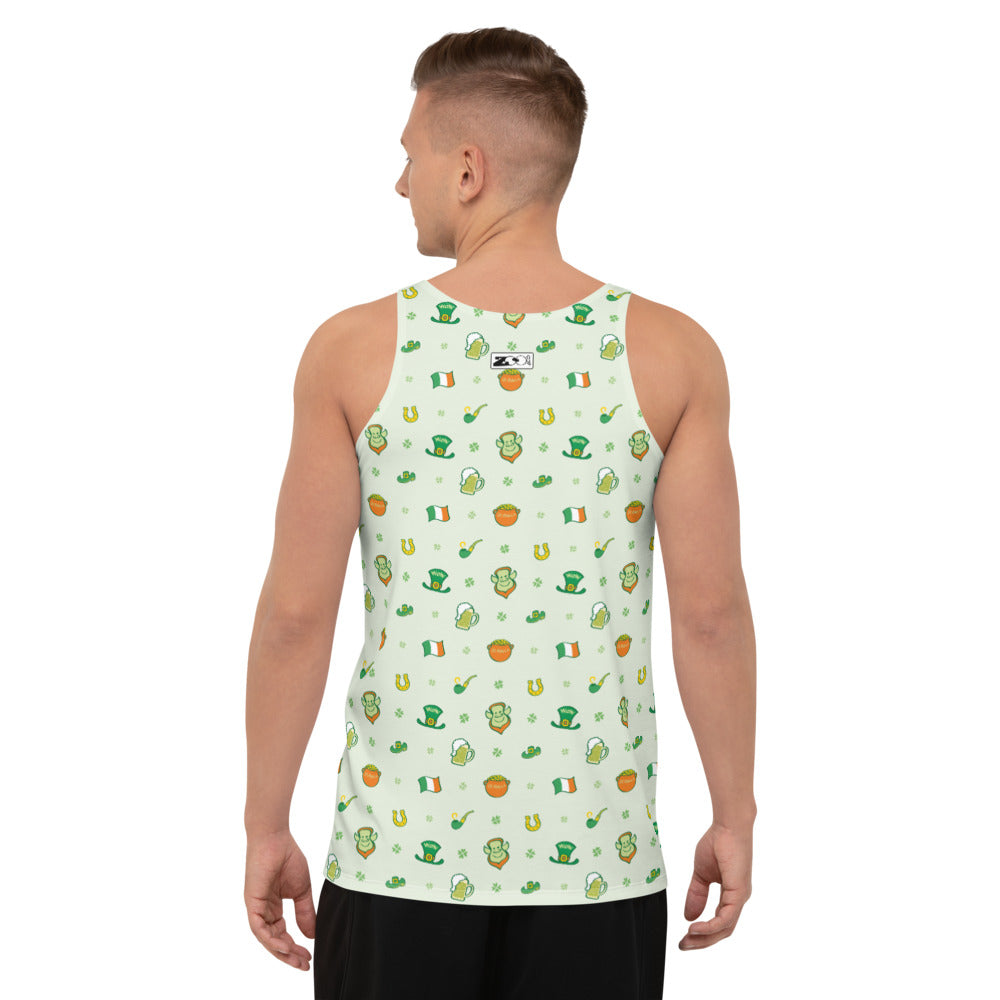 Celebrate Saint Patrick's Day in style Unisex Tank Top. Back view