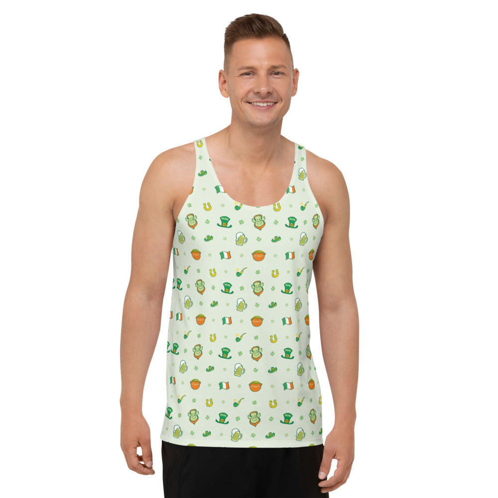 Celebrate Saint Patrick's Day in style Unisex Tank Top. Front view