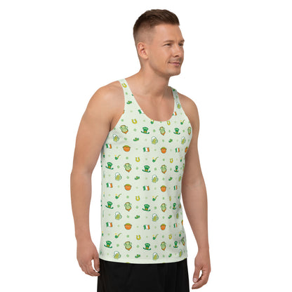 Celebrate Saint Patrick's Day in style Unisex Tank Top. Side view