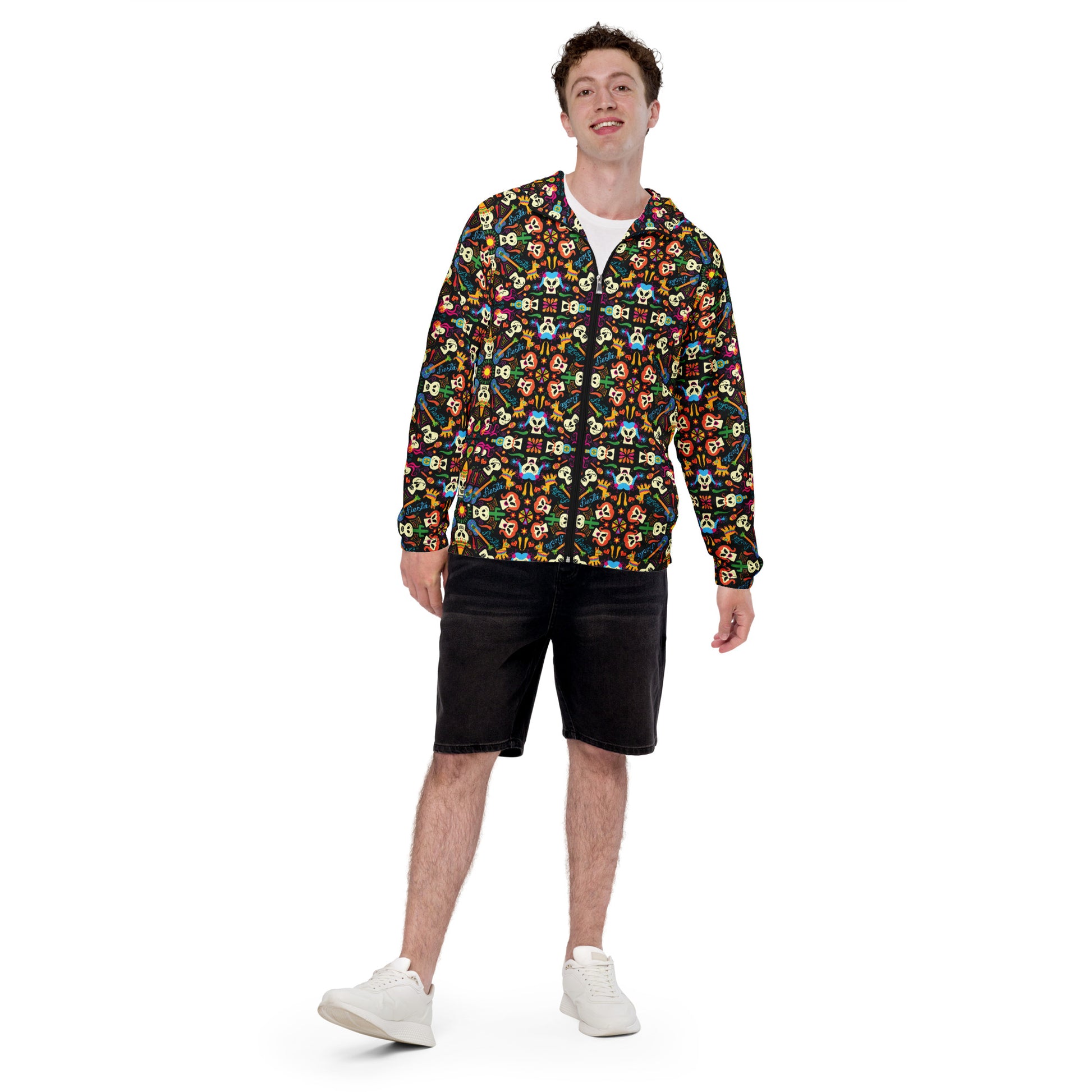 Day of the dead Mexican holiday Men’s windbreaker. Front view