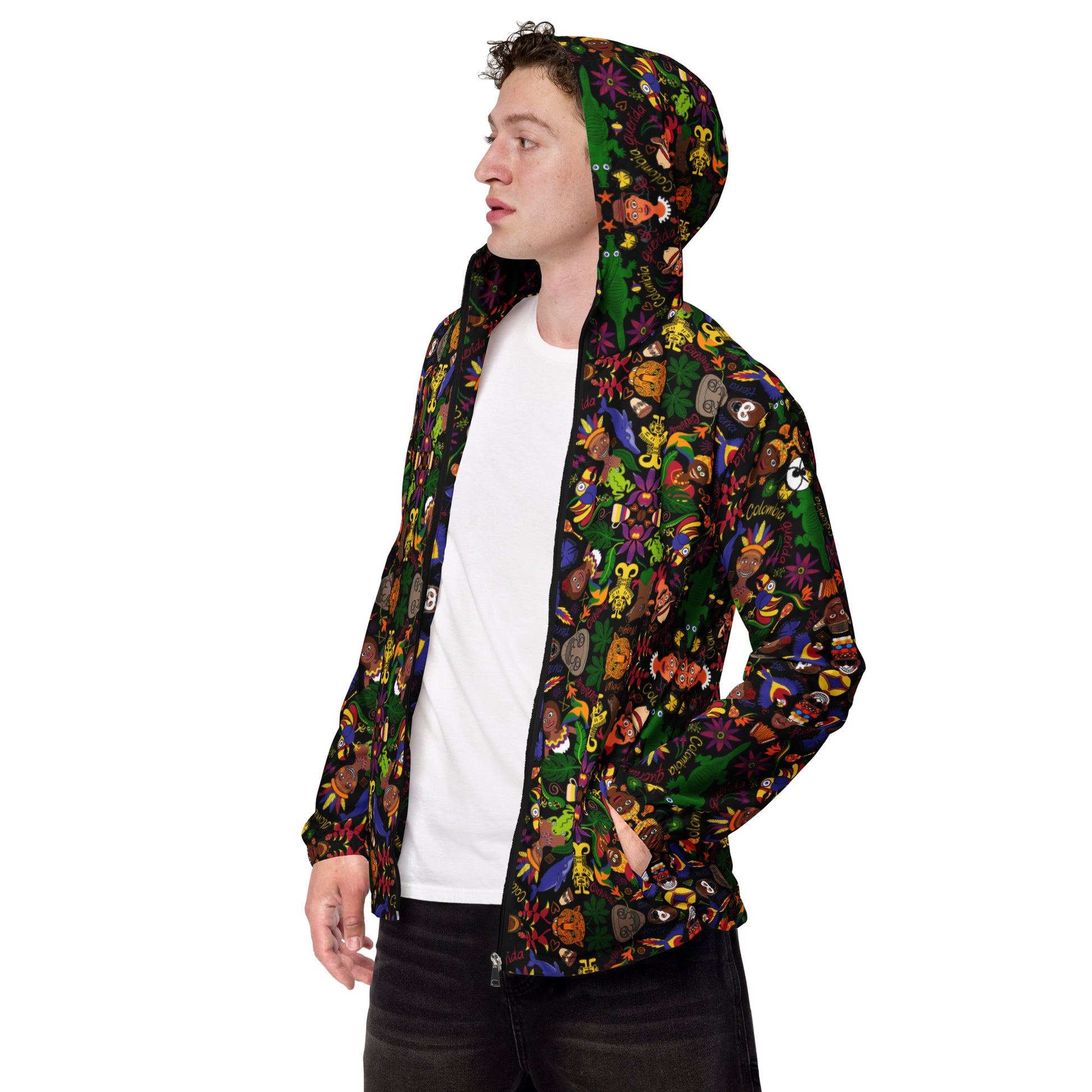 Colombia, the charm of a magical country Men’s windbreaker. Side view
