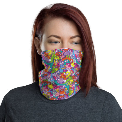Doodle art street parade Neck Gaiter Used as a face cover