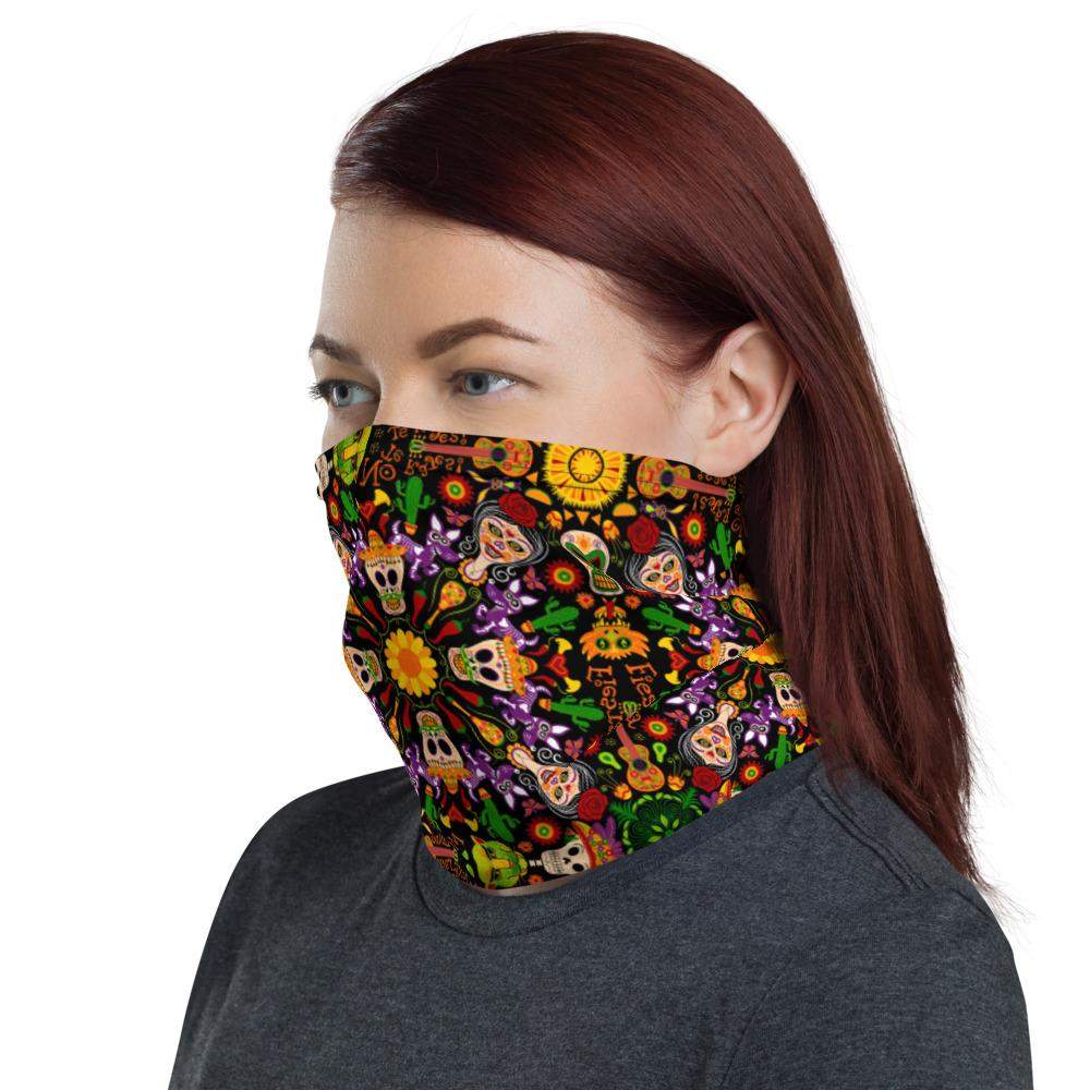 Mexican skulls celebrating the Day of the dead Neck Gaiter-Neck gaiters