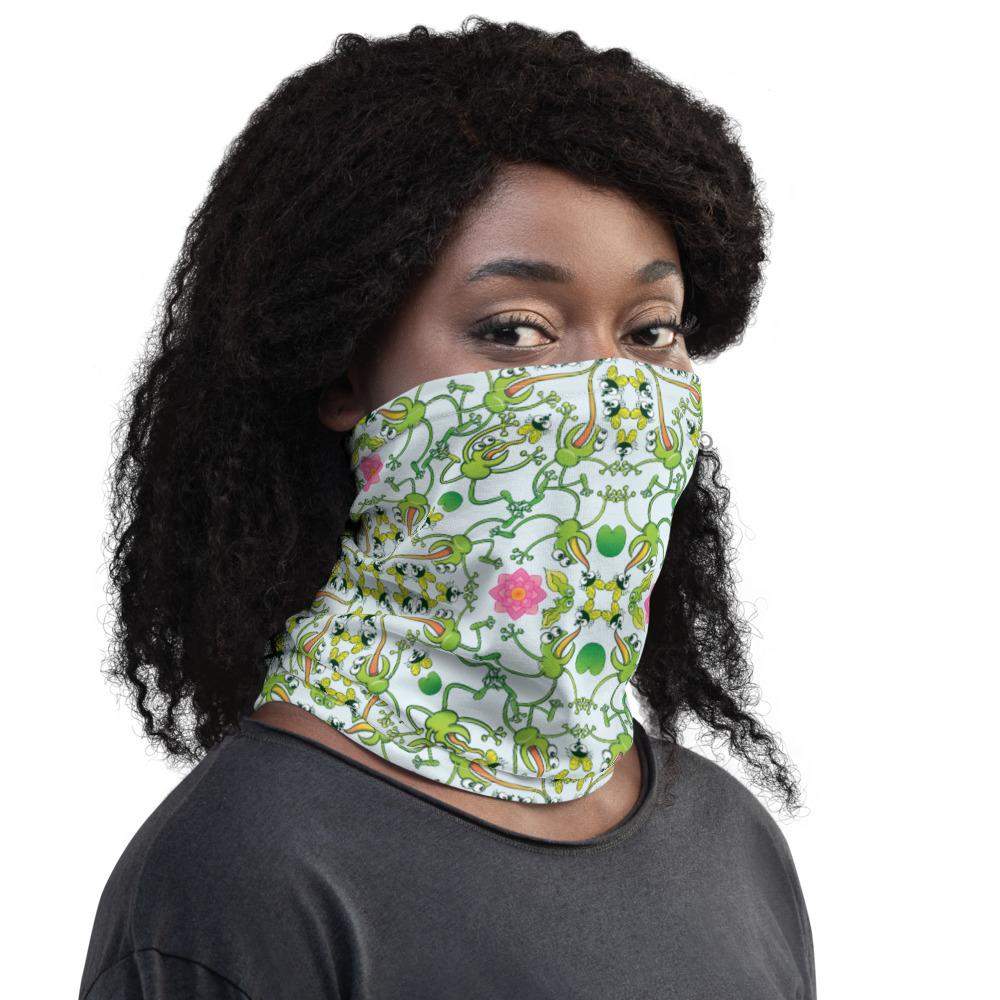 Funny frogs hunting flies Neck Gaiter-Neck gaiters