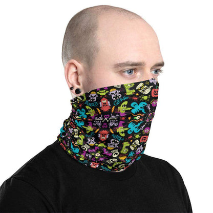 Spooky Haloween characters in a pattern design Neck Gaiter-Neck gaiters