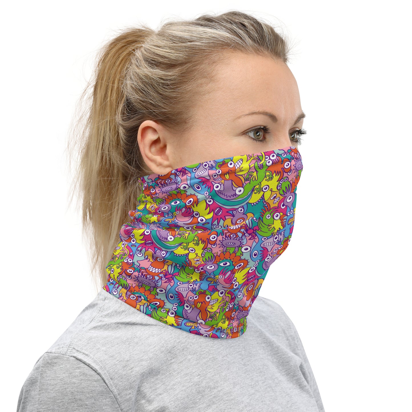 Doodle art street parade Neck Gaiter Used as a neck warmer