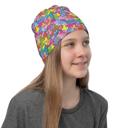 Doodle art street parade Neck Gaiter Used as a beanie