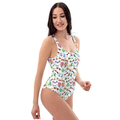 Cool insects madly in love One-Piece Swimsuit-One-Piece swimsuits