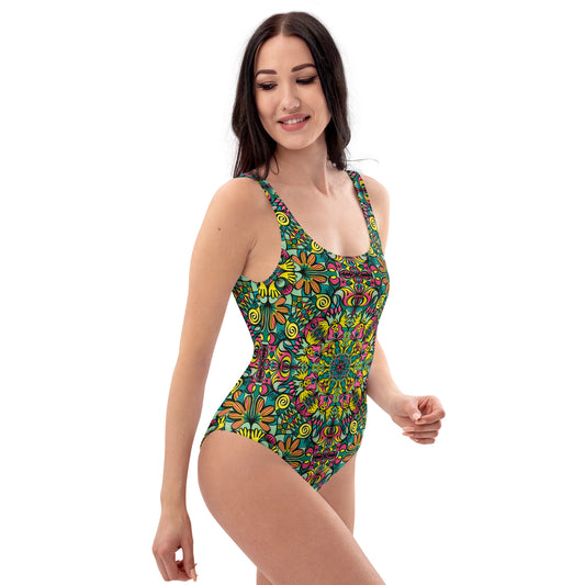 Exploring Jungle Oddities: Inspiration from the Fascinating Wildflowers of the Tropics. One-Piece Swimsuit. Right view