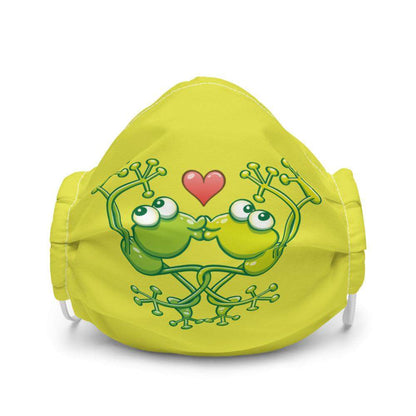 Cute frogs acrobatic kiss Premium face mask-Premium face masks