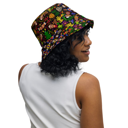 Colombia, the charm of a magical country Reversible bucket hat. Side view