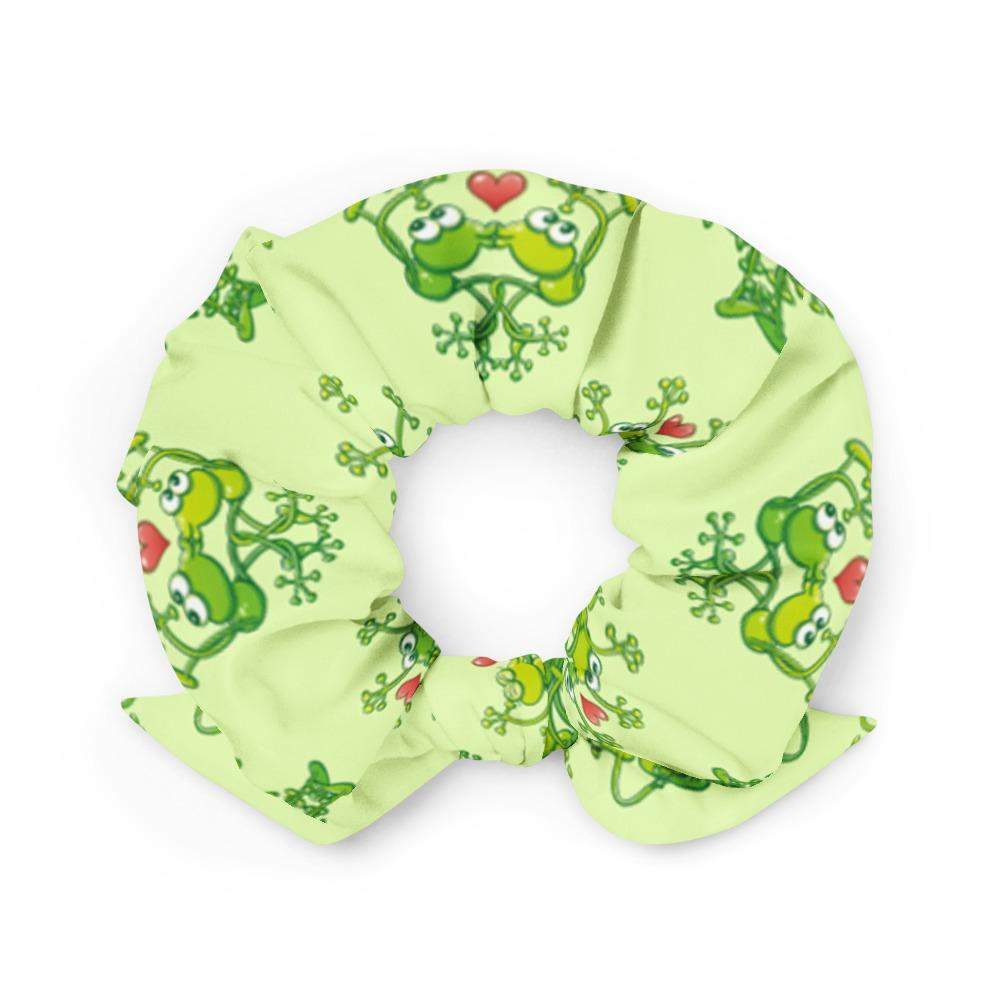 Green frogs are calling for love Scrunchie-On sale,Scrunchies