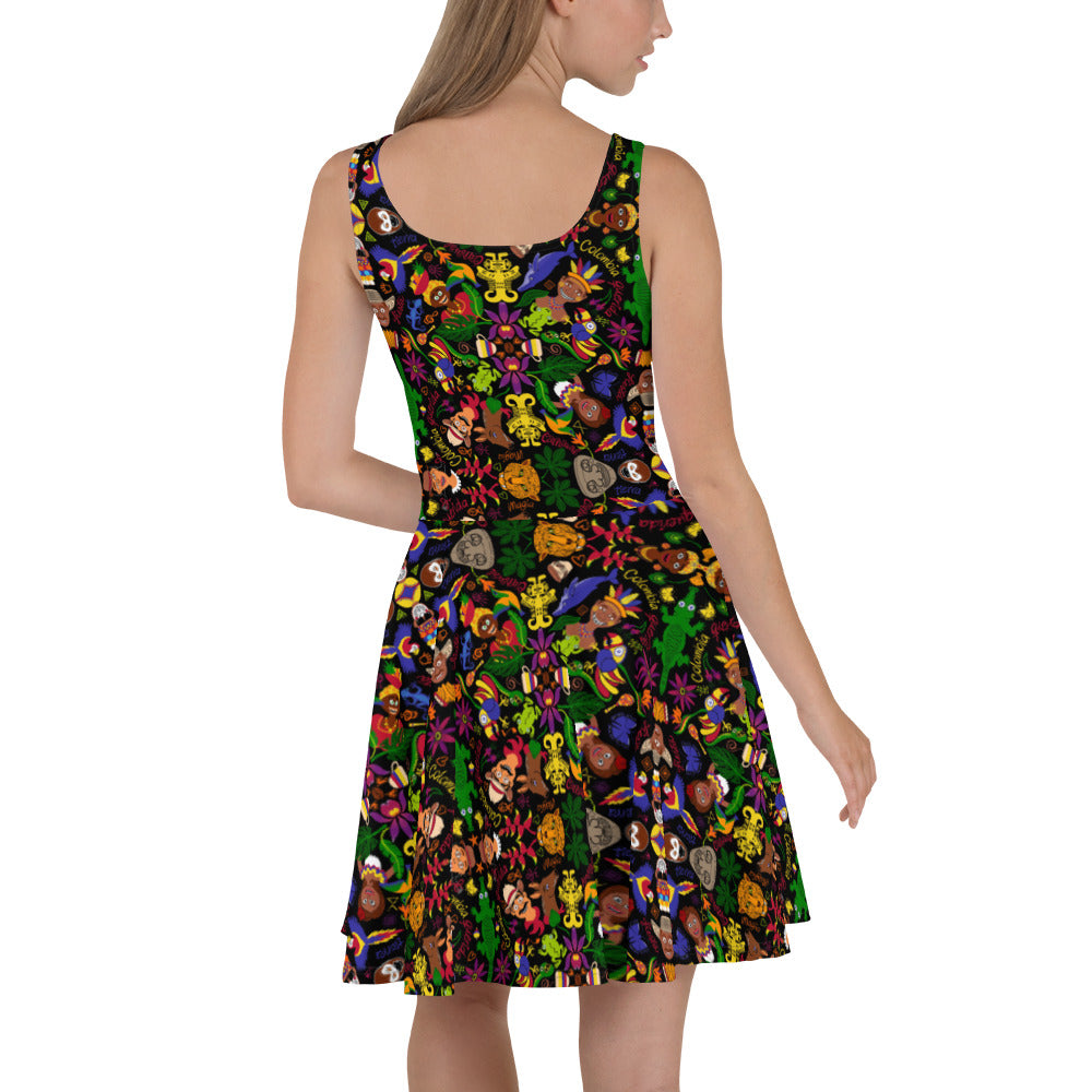 Colombia, the charm of a magical country Skater Dress. Back view