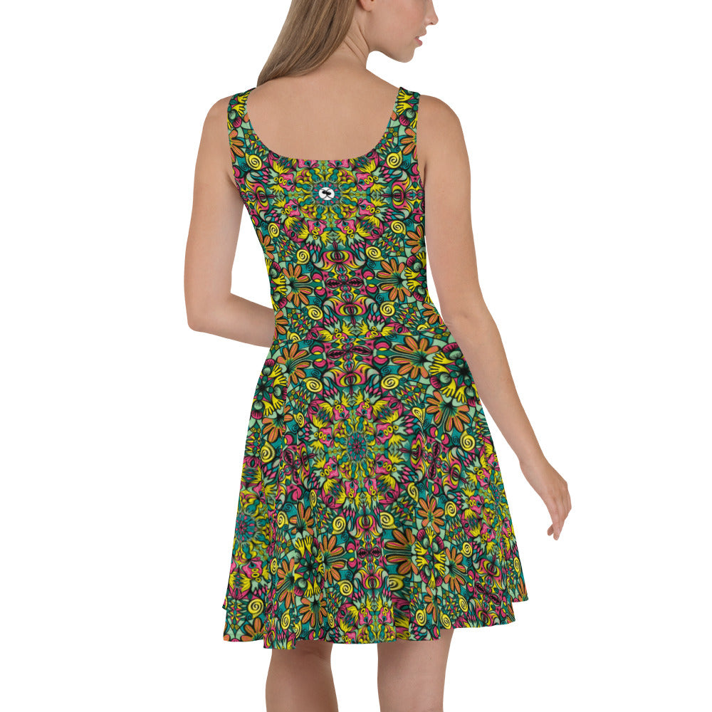 Exploring Jungle Oddities: Inspiration from the Fascinating Wildflowers of the Tropics. Skater Dress. Back view