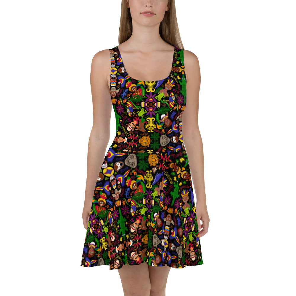 Colombia, the charm of a magical country Skater Dress. Front view