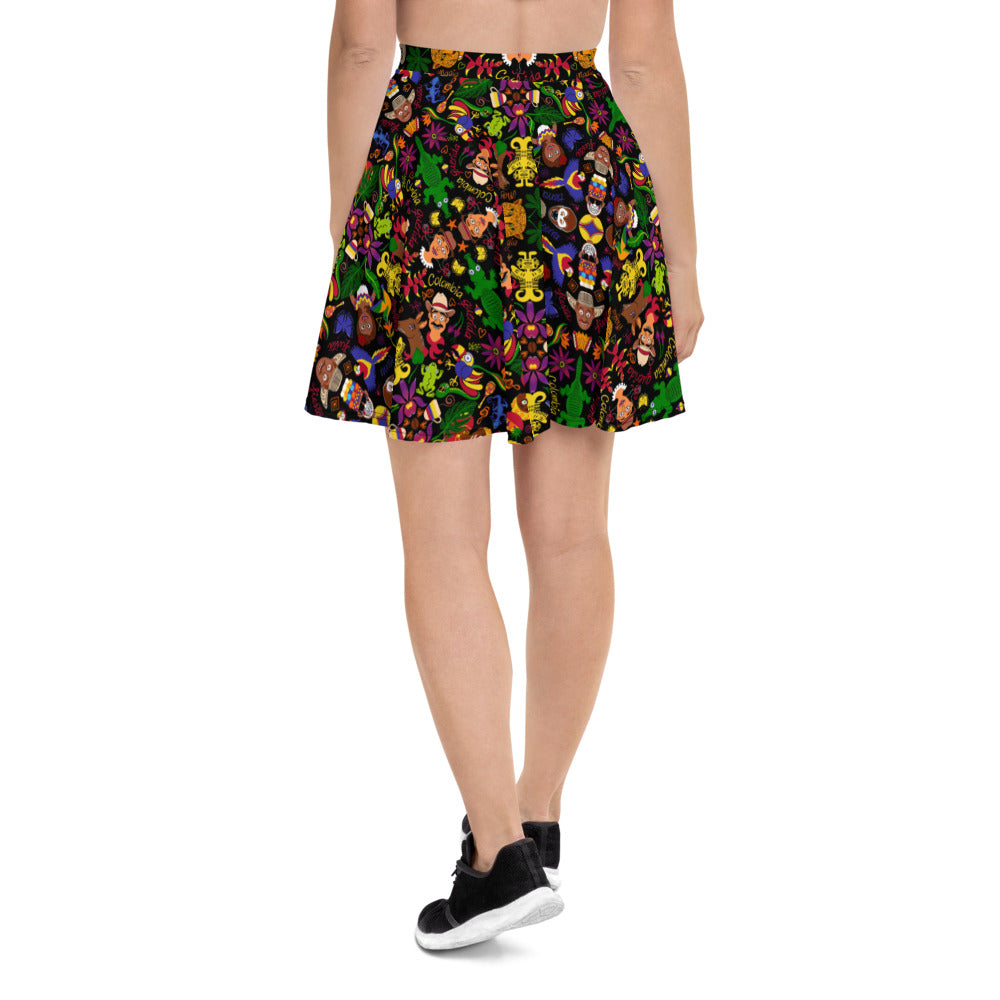 Colombia, the charm of a magical country Skater Skirt. Back view