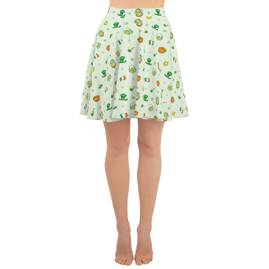 Celebrate Saint Patrick's Day in style Skater Skirt. Front view