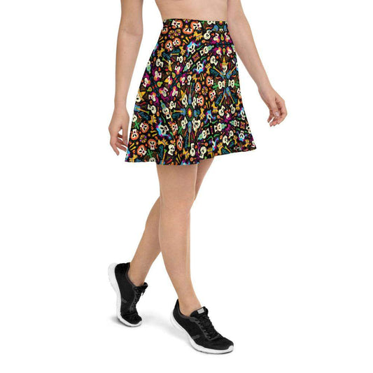 Day of the dead Mexican holiday Skater Skirt-Skater skirts