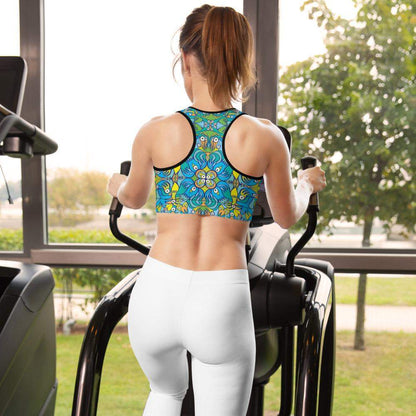 Exotic birds tropical pattern Sports bra-Sports bras