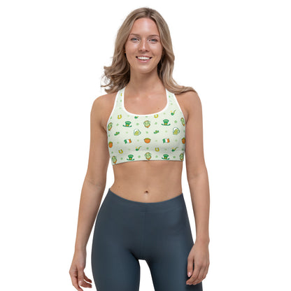 Celebrate Saint Patrick's Day in style Sports bra. Front view