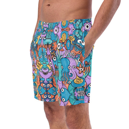 Wake up, time to take care of our sea Men's swim trunks. Side view