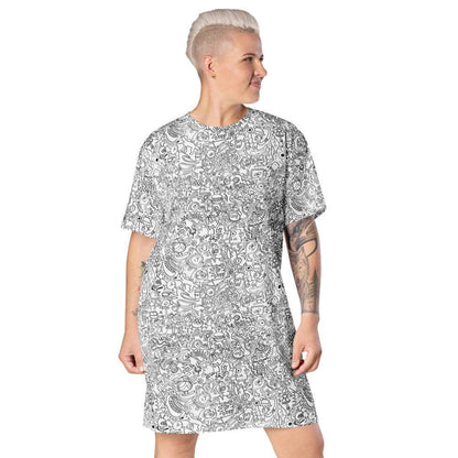 Impossible to stop doodling T-shirt dress-T-Shirt Dresses