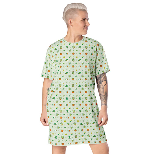 Celebrate Saint Patrick's Day in style T-shirt dress. Front view