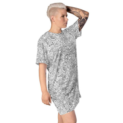 Impossible to stop doodling T-shirt dress-T-Shirt Dresses