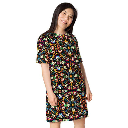 Day of the dead Mexican holiday T-shirt dress-T-Shirt Dresses