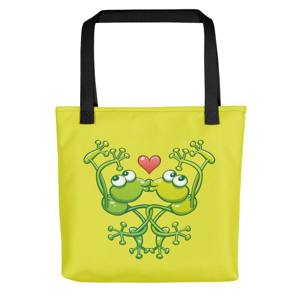 Cute frogs acrobatic kiss Tote bag-Tote bags