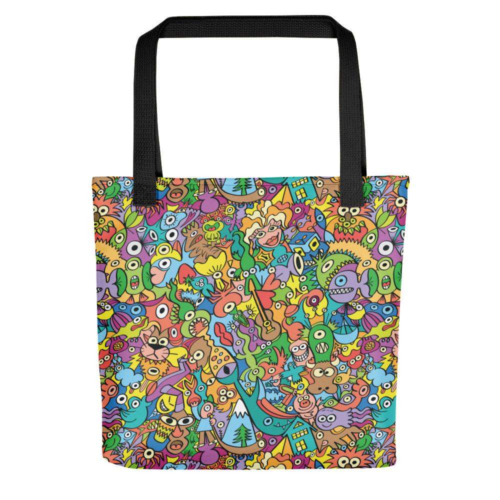Cheerful crowd enjoying a lively carnival Tote bag-Tote bags
