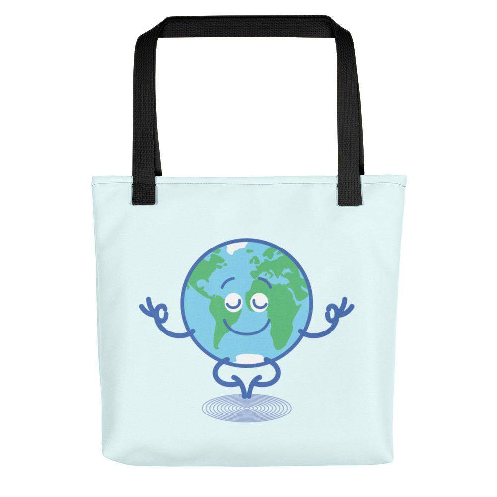 Happy Earth in deep meditation Tote bag-Tote bags