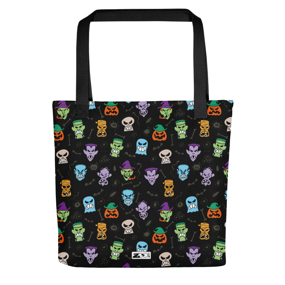 Scary Halloween faces All-over print Tote bag