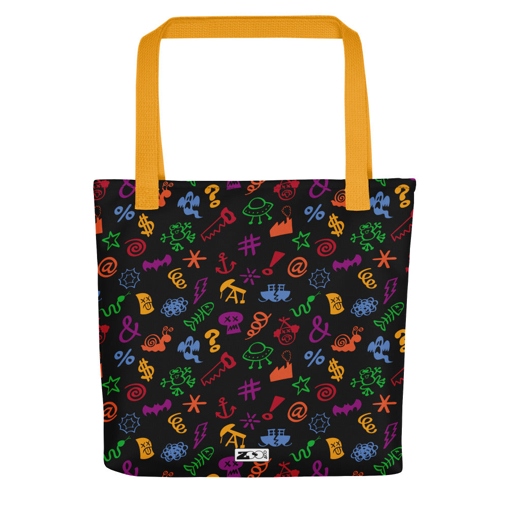 Take this graphic bad words Tote bag with you, swear with confidence, keep your smile. Front view