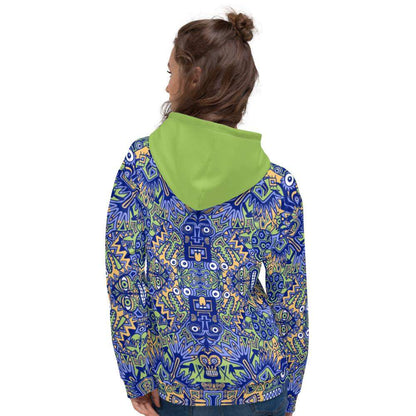 Playful Pre-columbian symbols pattern Unisex Hoodie-Unisex hoodies