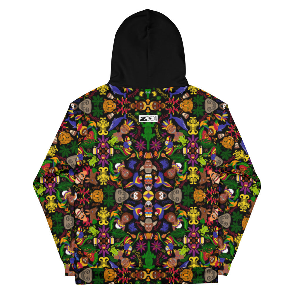 Colombia, the charm of a magical country Unisex Hoodie. Back view