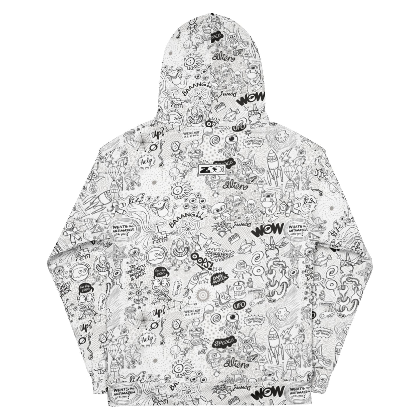 Celebrating the most comprehensive Doodle art of the universe Unisex Hoodie. Back view
