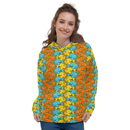 Smiling colorful fishes pattern Unisex Hoodie-Women's hoodies