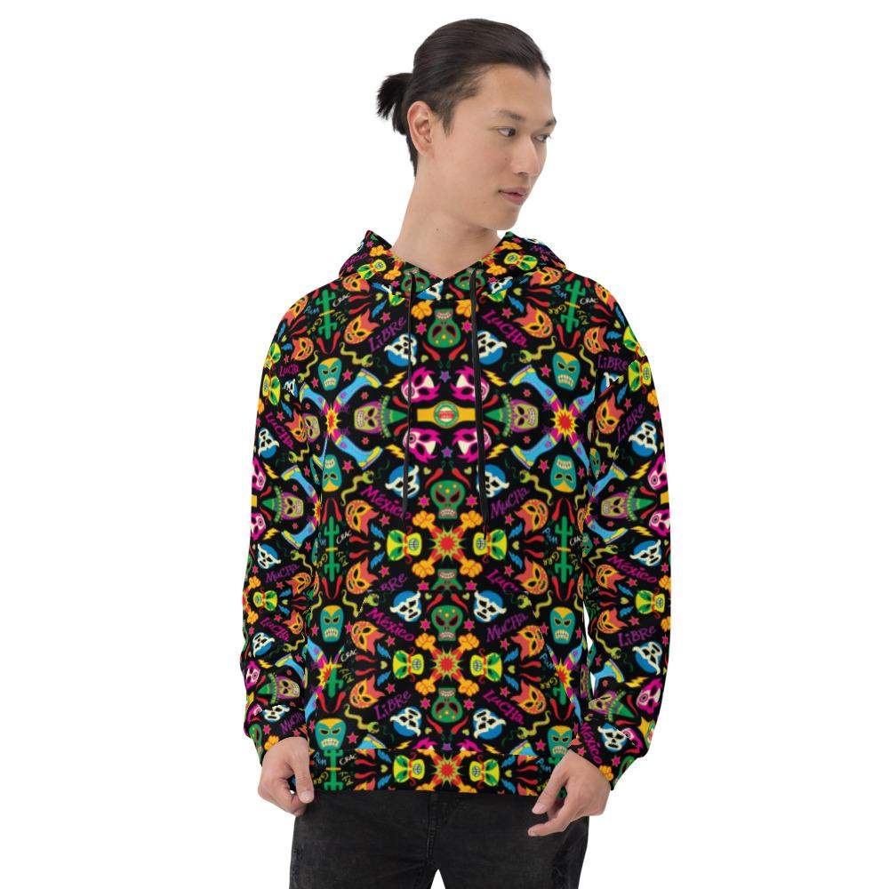 Mexican wrestling colorful party Unisex Hoodie-Unisex hoodies